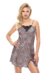 Naktinukai Yamila II (Satin Nightdress) Leopard