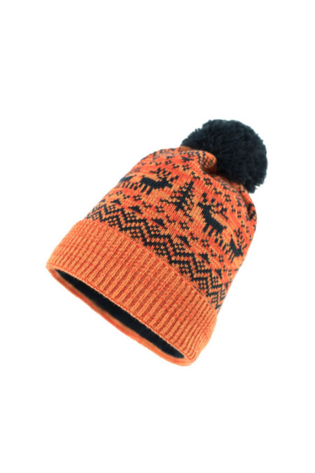 Kepurė Rudolf Juoda-Oranžinė