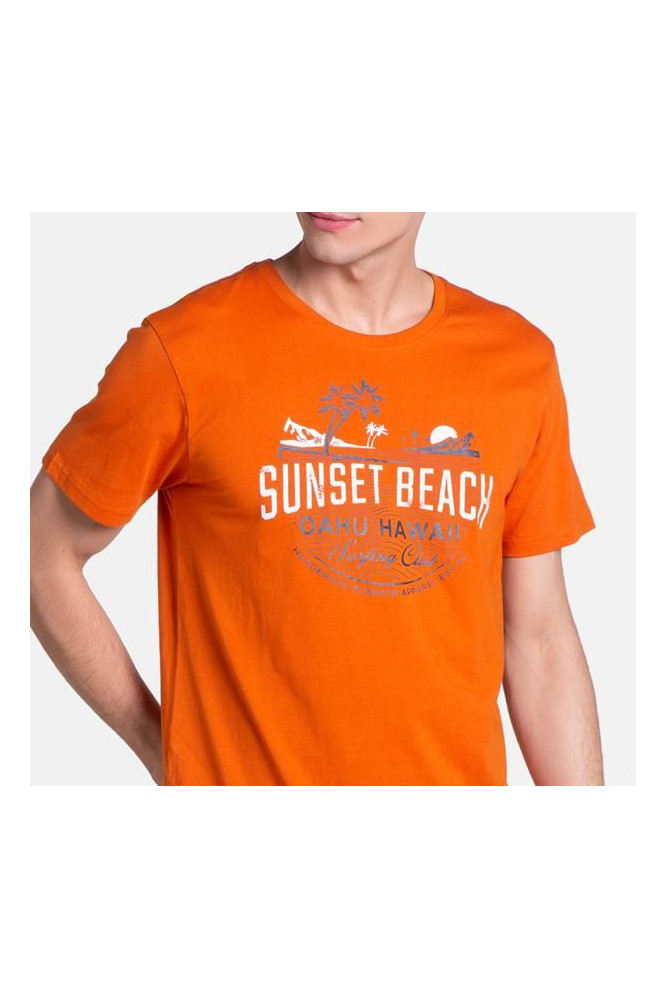 Pižama Led 38867-22X Pomarańczowo-Mėlyna