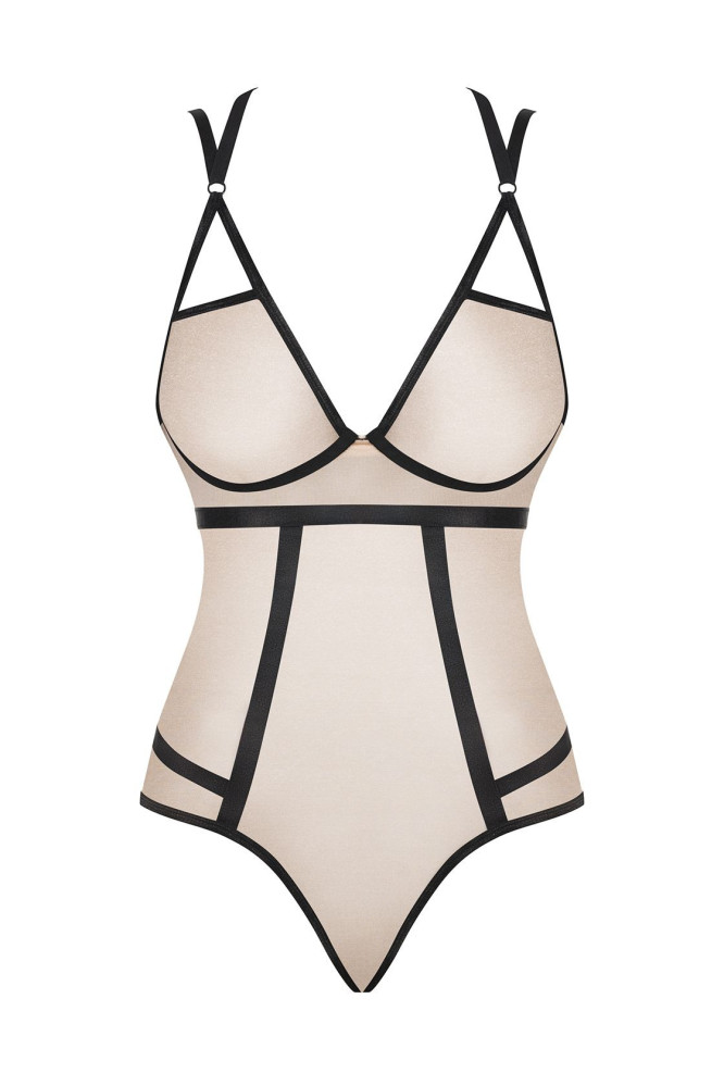 Kūno triko Nudelia Smėlio-Juoda