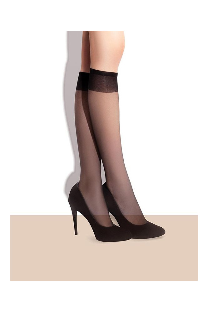 Kojinės iki kelių Pola 15 (Komplektas 2 sztuk) - pilka