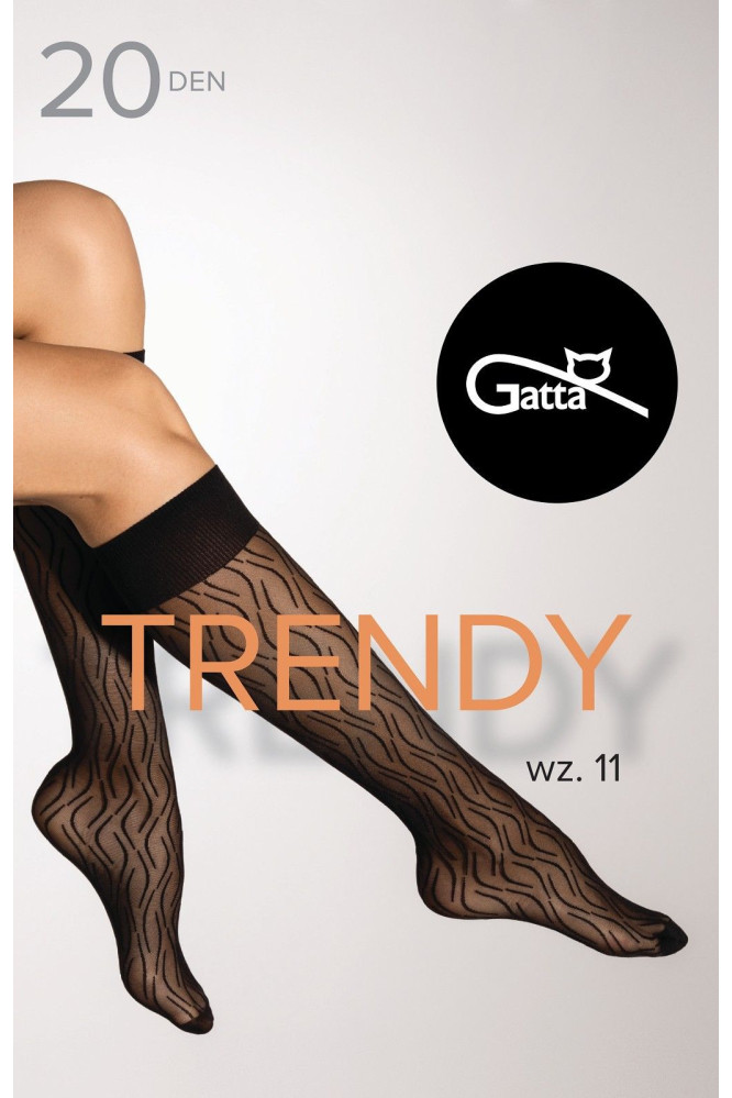 Kojinės iki kelių Trendy Line 11 Juoda