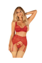 Juosmenėlis iki Kojinės Lonesia Raudona