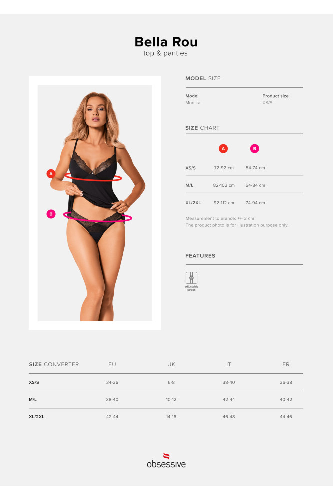 Komplektas Bella Rou top + Kelnaitės