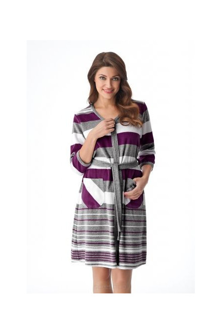 Chalatas Cate FR-070 Bordo w Juostelės