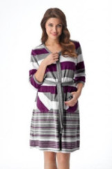 Chalatas Cate FR-070 Bordo w Juostelės