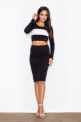 Komplektas Kayle M369 Juoda (Sijonas + Palaidinė)