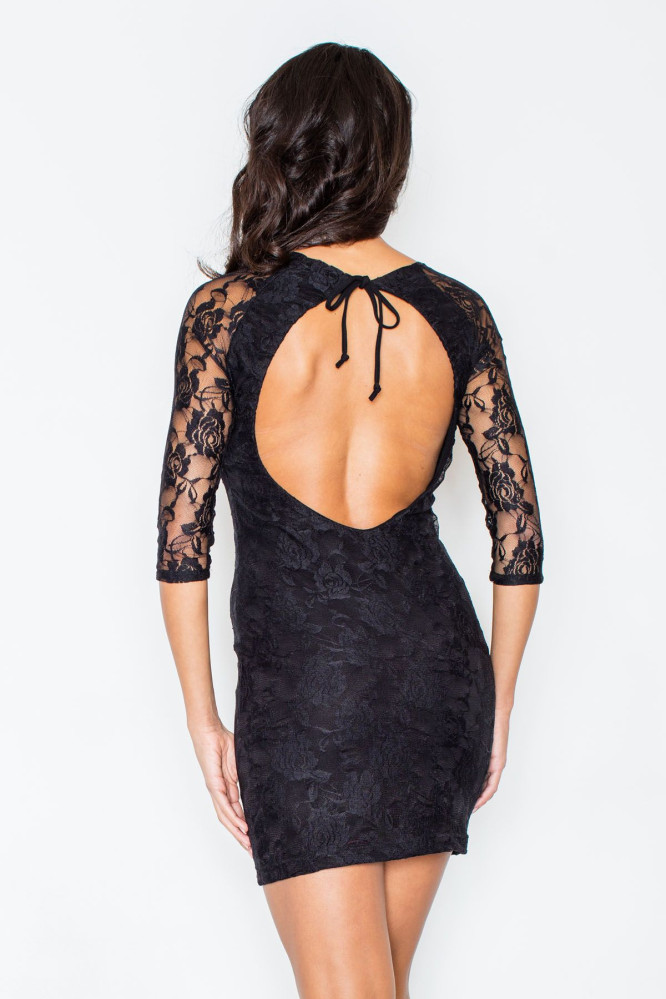 Suknelė Nadia (odkryte plecy) M076 Juoda