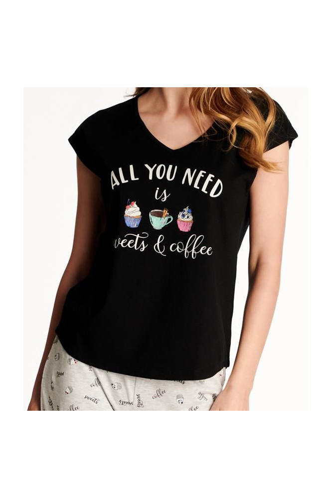 Pižama Westley 38262-99X Juoda-Pilka