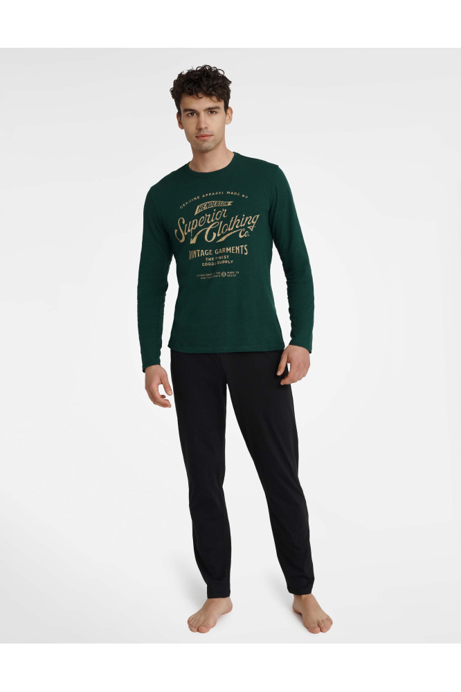 Pižama Imress 40952-79X Ciemnozielono-Juoda