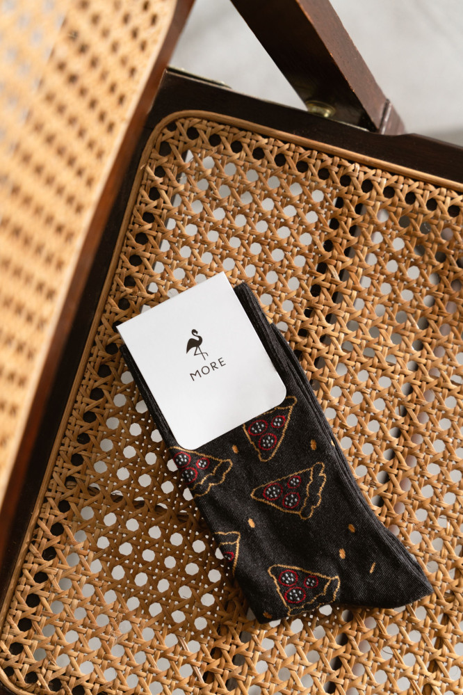 Kojinės Pizzas 078-167 melandžas Grafit