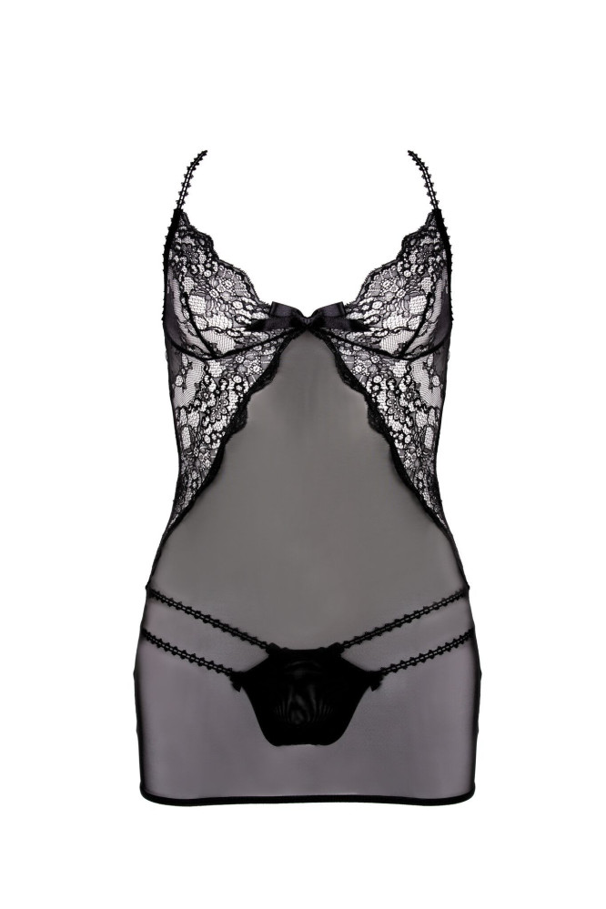 Naktinukai Omorfi Juoda + Siaurikės (stringai) + wstążeczka na szyję dovanų!