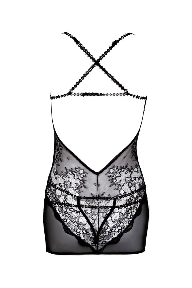 Naktinukai Omorfi Juoda + Siaurikės (stringai) + wstążeczka na szyję dovanų!