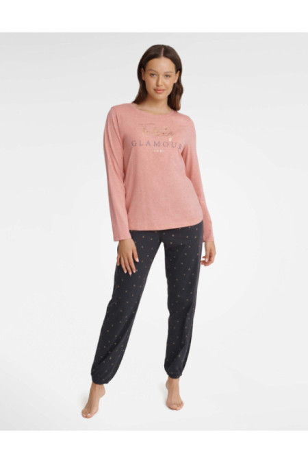 Pižama Glam 40936-39X Rožinė-Pilka