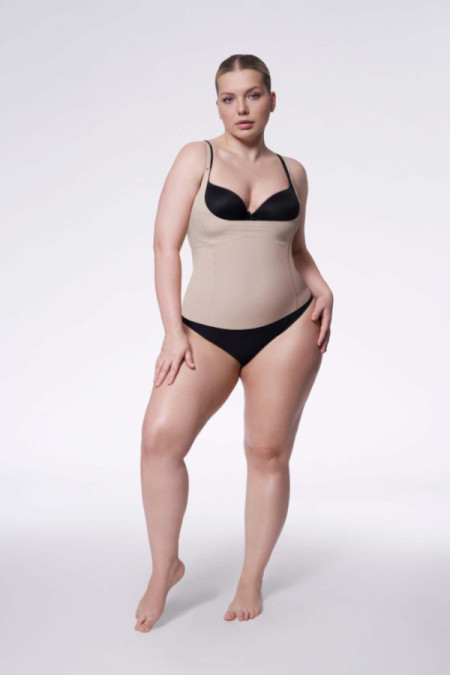 Marškinėliai 214 Basic Cami Top Open Biust Natūrali