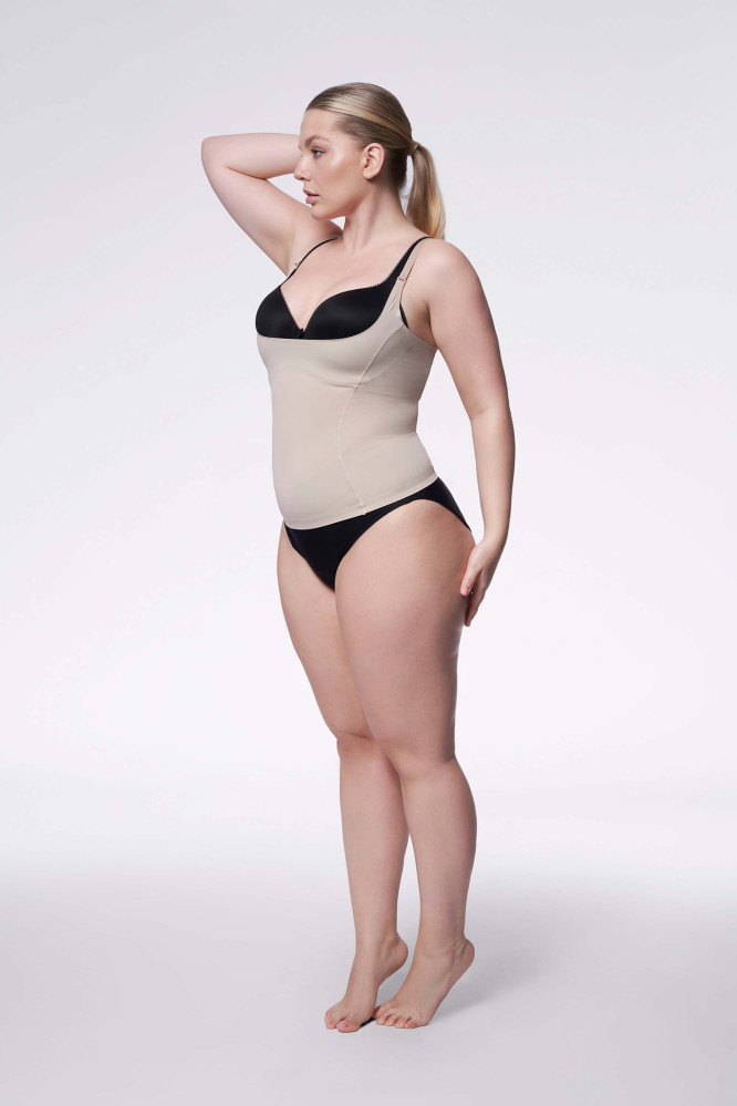 Marškinėliai 214 Basic Cami Top Open Biust Natūrali