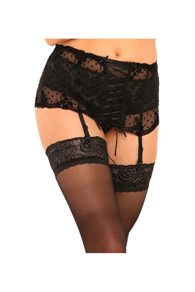 Juosmenėlis iki Kojinės Bonita 487 Juoda