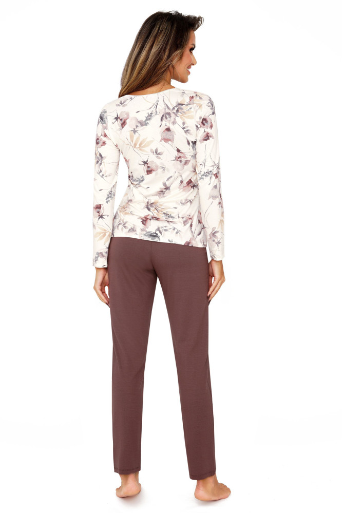 Pižama Belinda Long Ecru