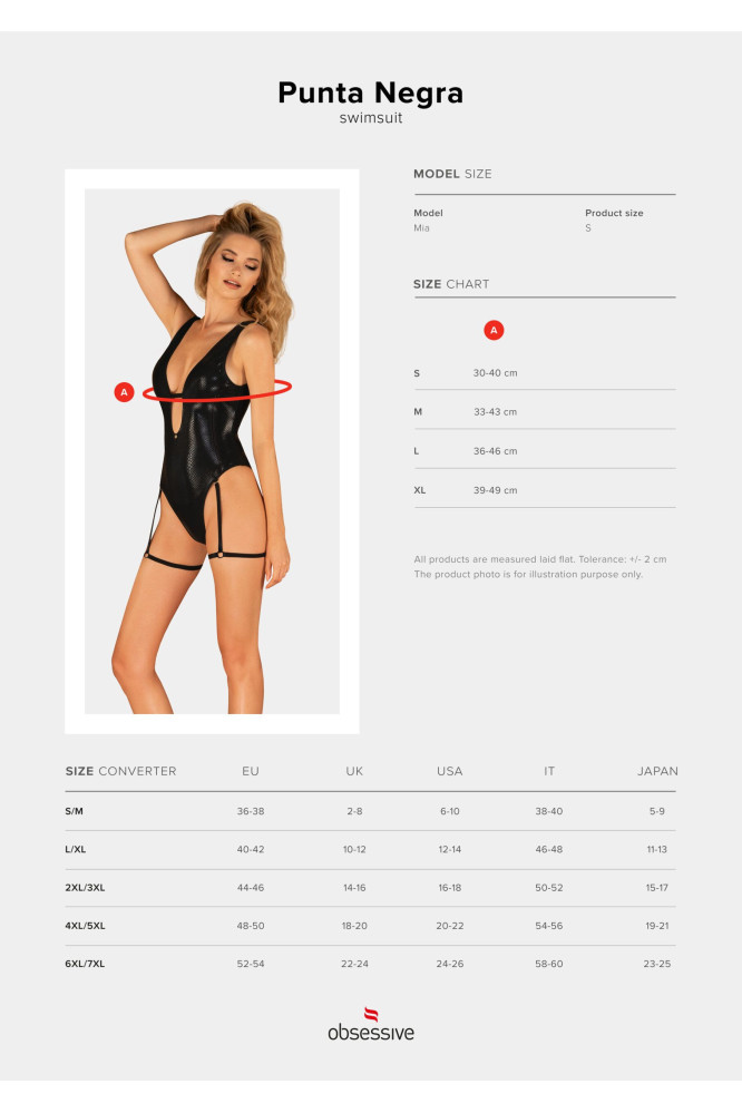 Maudymosi kostiumėlis Punta Negra jednoczęściowy Juoda