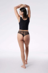 Kelnaitės Tanga Braziliško kirpimo Juoda