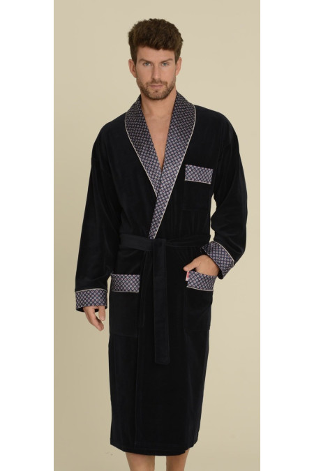 Chalatas 773 Bonjour Ilgas - mėlyna