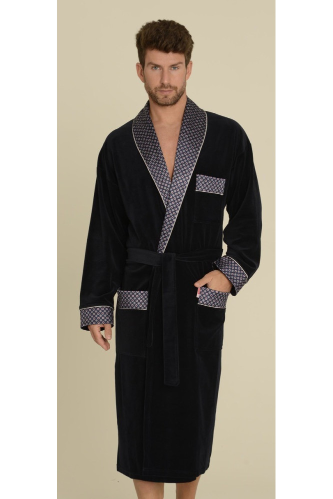 Chalatas 773 Bonjour Ilgas - mėlyna