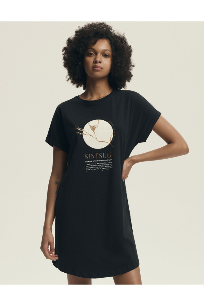 Naktiniai marškiniai Dairoku 43729 Juoda