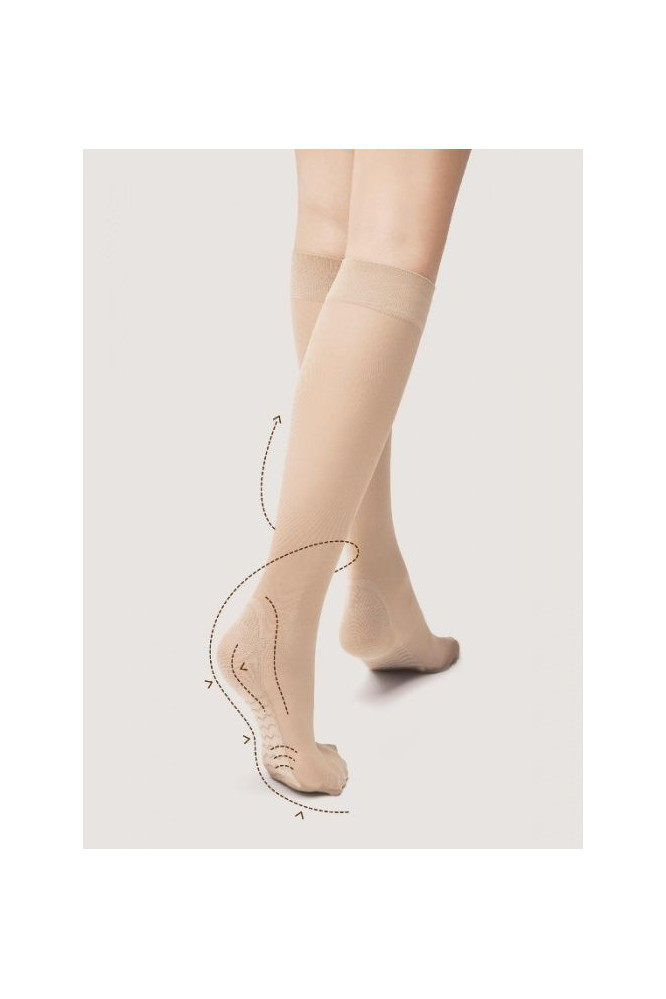 Kojinės iki kelių Glaustinukė (bodis) Care Massage 20 - smėlio