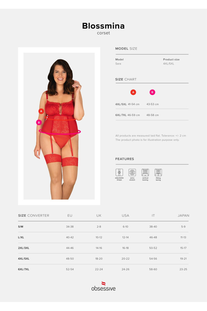 Korsetas Blossmina siaurikės dovanų!!! Raudona