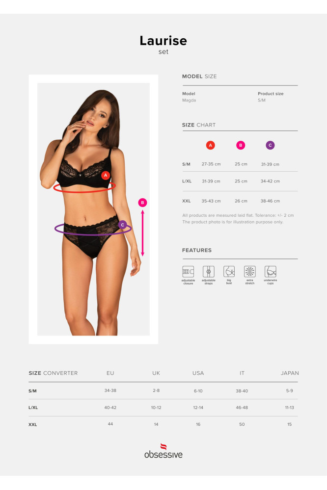 Komplektas Laurise 2-jų dalių Juoda